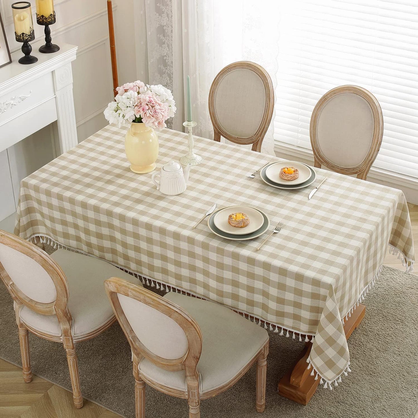 Bulk St. Patrick's Day Checkered Tablecloth Washable Buffalo Plaid with Tassel Suitable for Kitchen and Dining Room Decor Wholesale