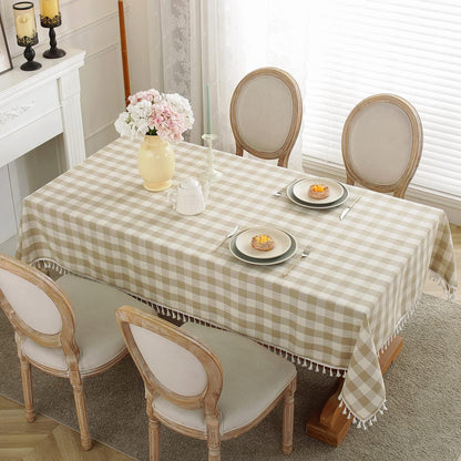Bulk St. Patrick's Day Checkered Tablecloth Washable Buffalo Plaid with Tassel Suitable for Kitchen and Dining Room Decor Wholesale