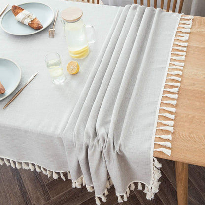 Bulk Solid Plaid Jacquard Spring Tablecloth Wrinkle and Water Resistant, Contemporary Woven Decorative Table Cover for Holiday Events Wholesale