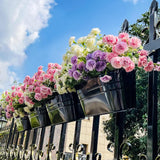 Premium Metal Wall Planters 4 Pack Large Hanging Flower Pots with Adjustable Hooks for Balcony Garden Patio Indoor Outdoor Decor