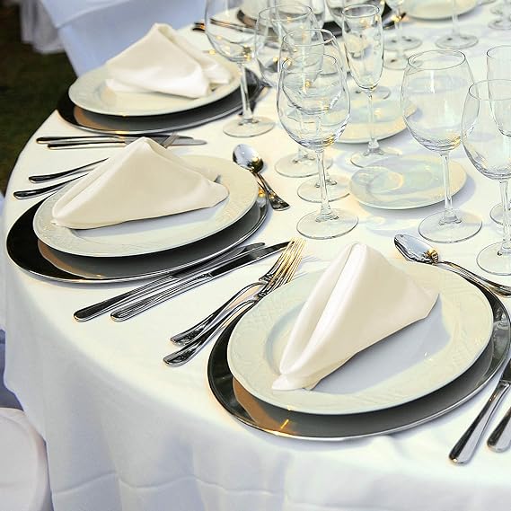 Premium 12 Pack Fade Resistant Satin Napkins Wrinkle Proof Wedding Banquet Decor Silk Finish for Reception Party Table Settings