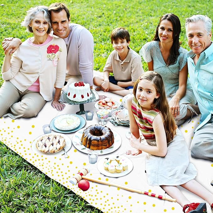 Bulk 2 Pcs Disposable Party Waterproof Tablecloth with Dot for Holiday Party Table Home Decor Wholesale