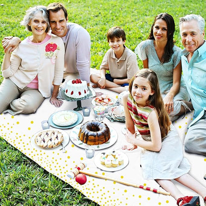 Bulk 2 Pcs Disposable Party Waterproof Tablecloth with Dot for Holiday Party Table Home Decor Wholesale