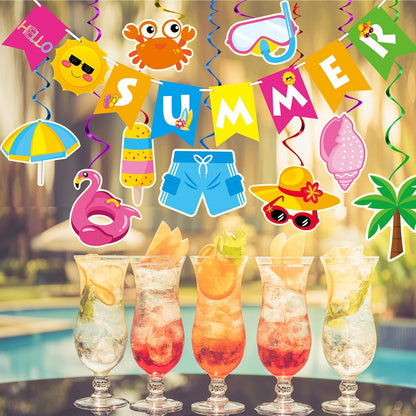 Bulk Summer Party Decorations Hello Summer Banner Beach and Pool Party Supplies Wholesale
