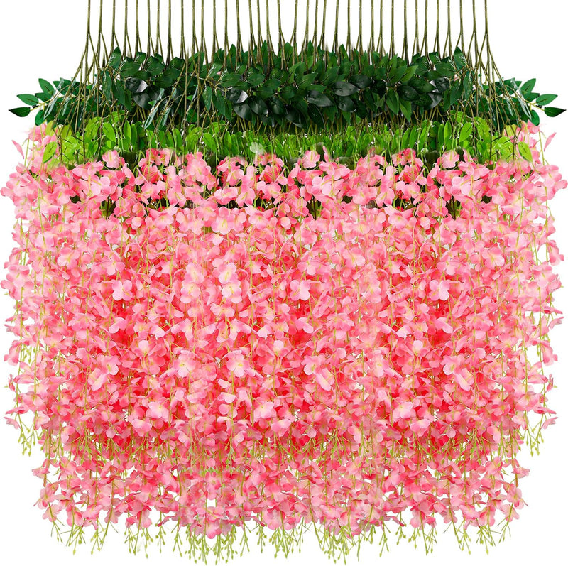 3.6ft Artificial Wisteria Garland, Lightweight Hanging Silk Flowers for Wedding Party Decor