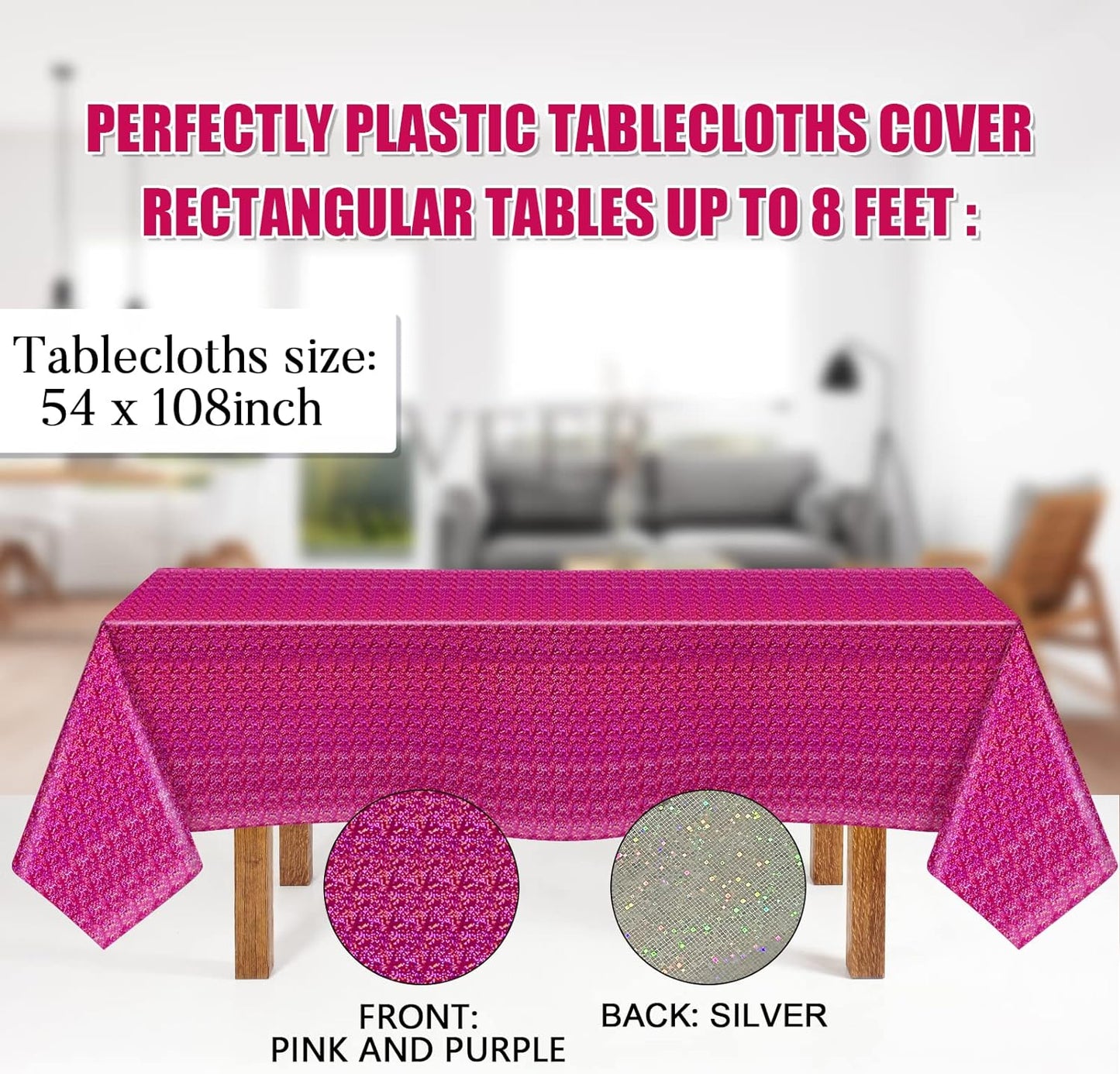 Bulk Vibrant Rainbow Disposable Tablecloth 54x108 Inches Ideal for Birthday Parties Buffets Disco and Mermaid Themed Decor Wholesale