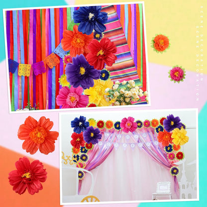 Bulk 24 Pcs Vibrant Wall Backdrop Decoration 20 Inch Paper Flowers Stunning Décor for Weddings  Birthdays Wholesale