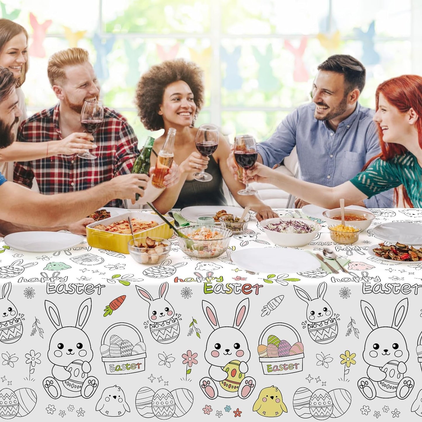 Bulk Vibrant Rainbow Disposable Tablecloth 54x108 Inches Ideal for Birthday Parties Buffets Disco and Mermaid Themed Decor Wholesale