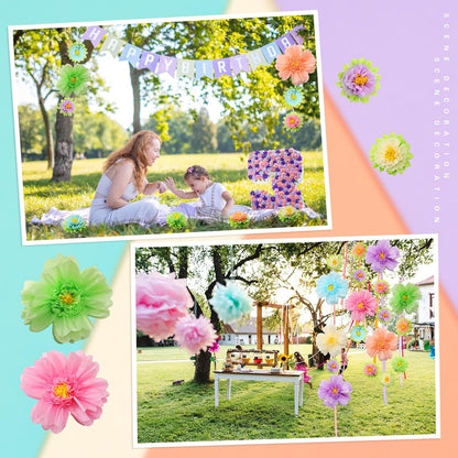Bulk 24 Pcs Vibrant Wall Backdrop Decoration 20 Inch Paper Flowers Stunning Décor for Weddings  Birthdays Wholesale