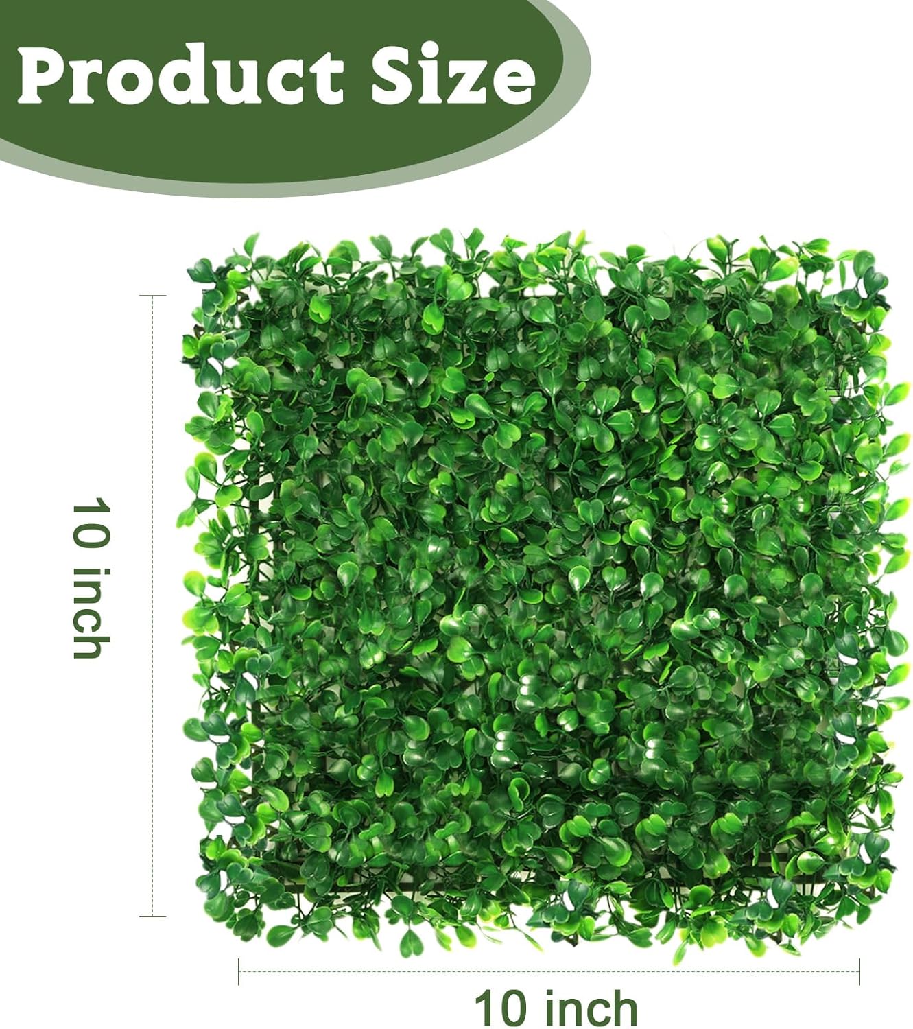 Premium 10x10 In Grass Wall Panels 10 pcs UV Resistant Artificial Grass Privacy Screen Indoor Outdoor Garden Fence Decor Eco Friendly