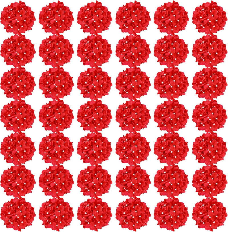 64 Pcs Silk Hydrangea Flowers Artificial Blooms 3-4 Inch for Wedding Centerpieces Home Decor