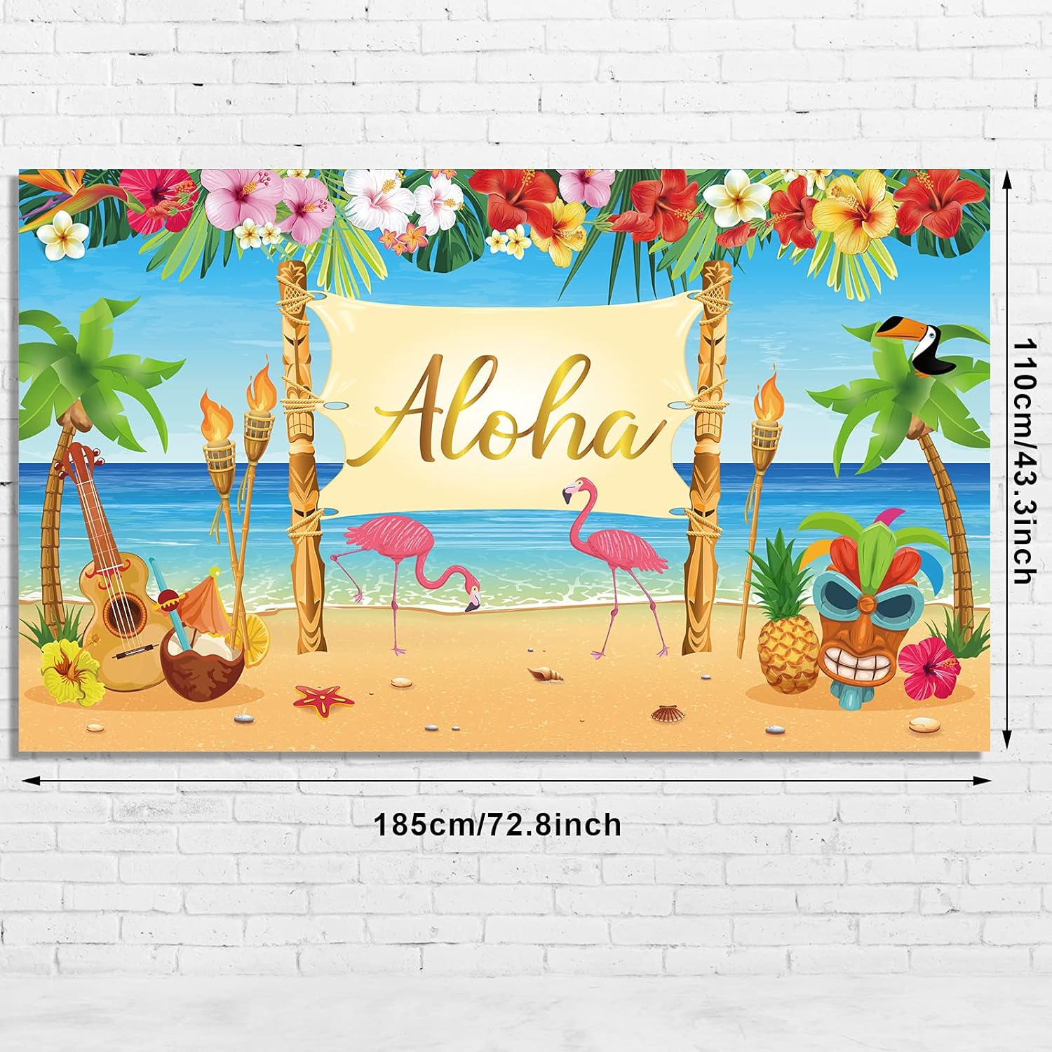 Bulk Tropical Hawaiian Theme Summer Beach Backdrop Banner for Birthdays, Baby Showers, and Musical Parties Wholesale