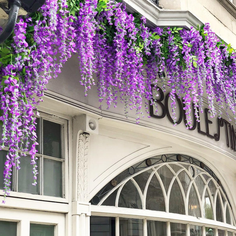 3.6ft Artificial Wisteria Garland, Lightweight Hanging Silk Flowers for Wedding Party Decor