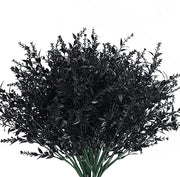 8 Pcs Artificial Black Bush Shrubs for Halloween Outdoor Use UV Resistant