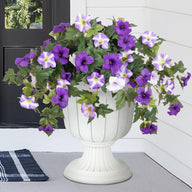 Premium Artificial Petunias with UV Resistant Flowers 2 Fade Proof Faux Plants Outdoor Porch Garden Balcony Patio Decor