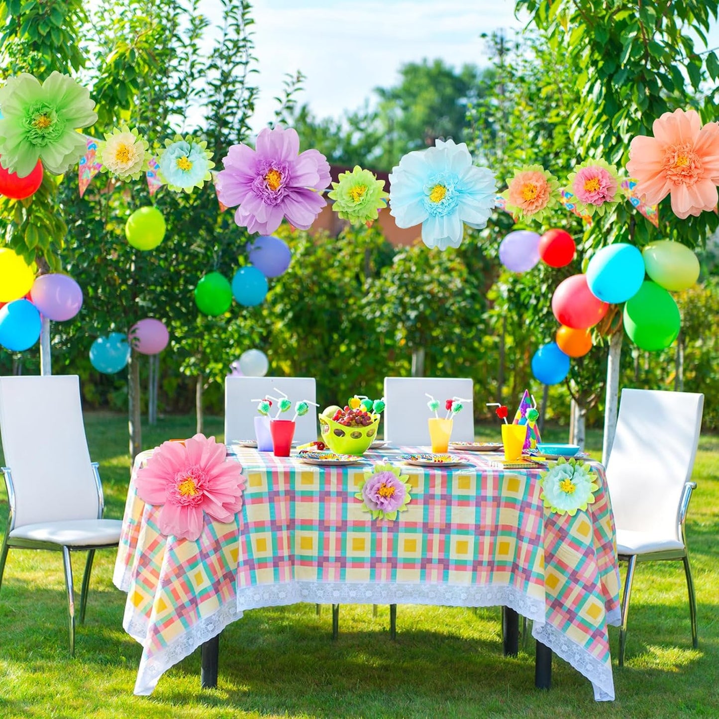 Bulk 24 Pcs Vibrant Wall Backdrop Decoration 20 Inch Paper Flowers Stunning Décor for Weddings  Birthdays Wholesale