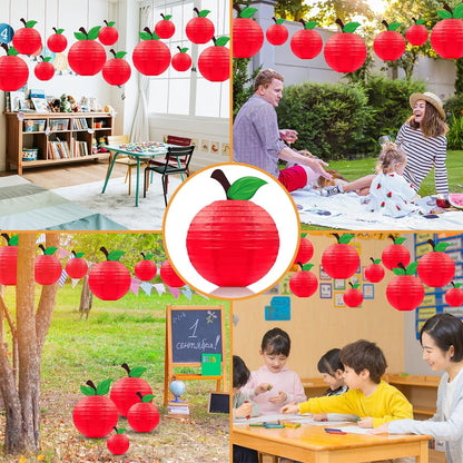 Bulk 15pcs Red Apple Shaped Paper Lanterns Back to School Classroom Decor Hanging Party and Home Decorations Wholesale