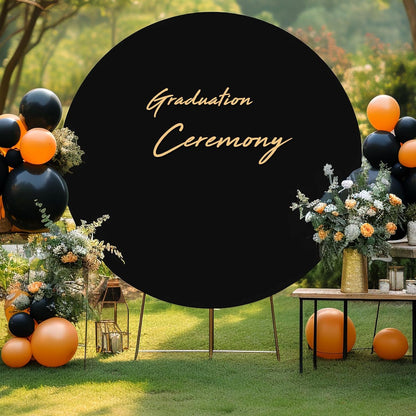 Bulk Adjustable White Round Backdrop Cover for 5 to 7.2ft Circle Arch Stand - Polyester Wedding, Birthday Party, Photography Decoration Wholesale