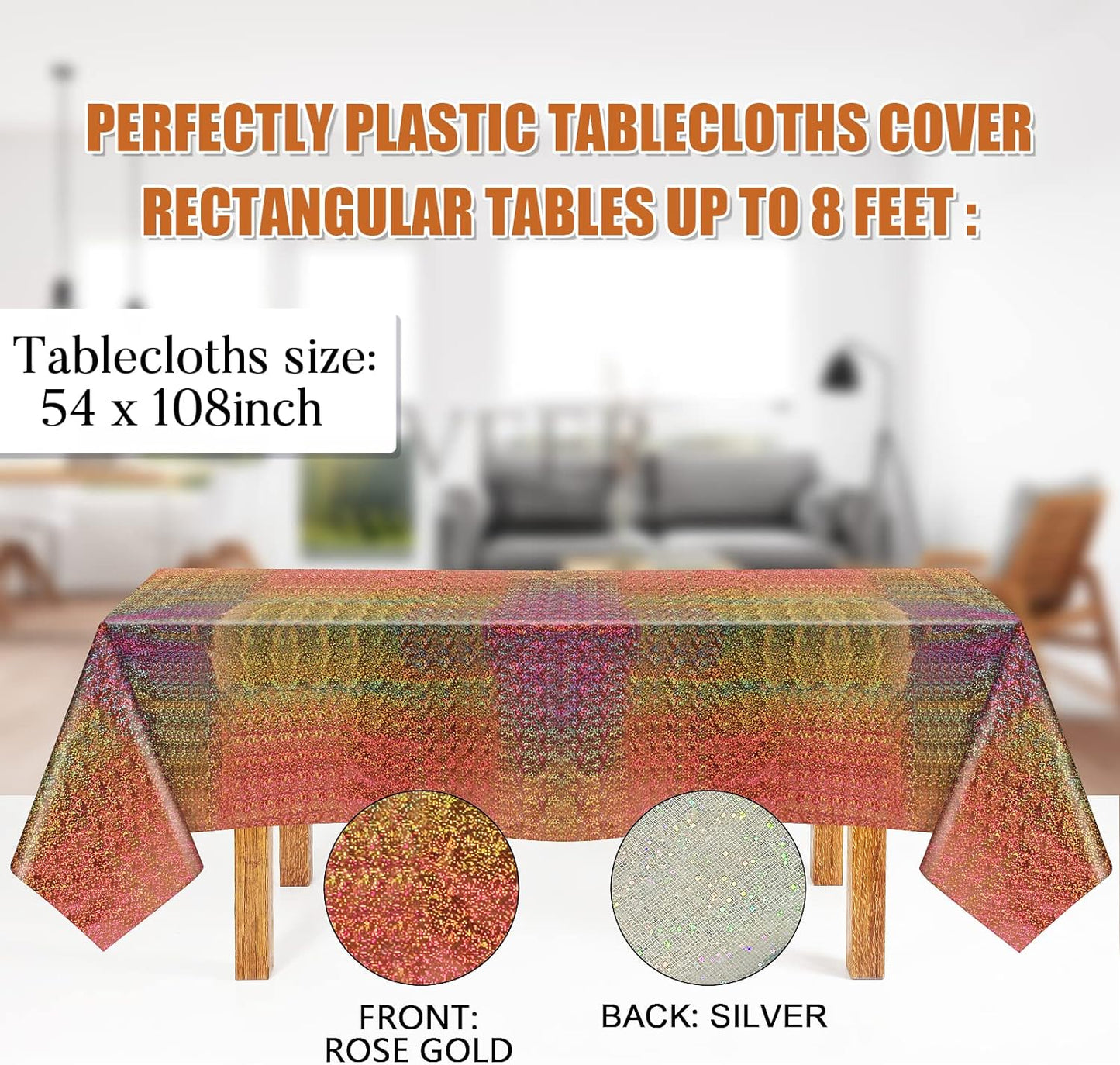 Bulk Vibrant Rainbow Disposable Tablecloth 54x108 Inches Ideal for Birthday Parties Buffets Disco and Mermaid Themed Decor Wholesale