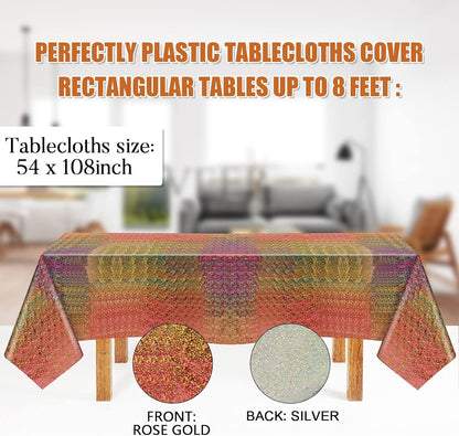 Bulk Vibrant Rainbow Disposable Tablecloth 54x108 Inches Ideal for Birthday Parties Buffets Disco and Mermaid Themed Decor Wholesale