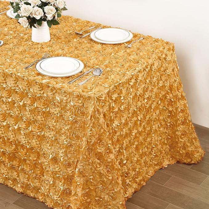 Bulk 2 Pcs Polyester Tablecloths 90x132 Inches Rosette Table Cover for Table Decor Wholesale