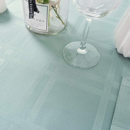 Bulk Solid Plaid Jacquard Spring Tablecloth Wrinkle and Water Resistant, Contemporary Woven Decorative Table Cover for Holiday Events Wholesale