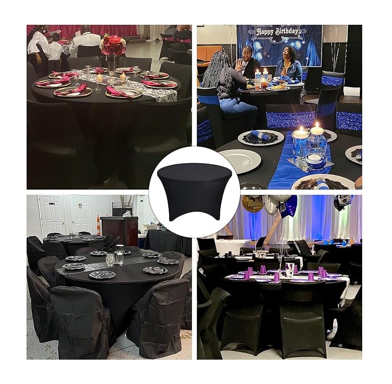 Bulk 10 Pcs Round Tablecloths Spandex Stretchable Table Cloth Wholesale