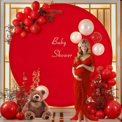 Bulk Adjustable White Round Backdrop Cover for 5 to 7.2ft Circle Arch Stand - Polyester Wedding, Birthday Party, Photography Decoration Wholesale