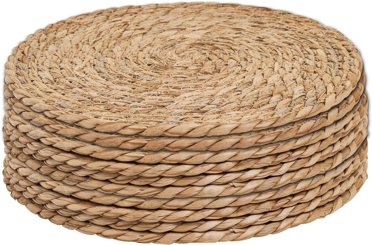Bulk 10 Pack 12 Inch Round Farmhouse Woven Placemats Rustic Rattan Water Hyacinth Braided Mats for Dining Home Decor Weddings Wholesale