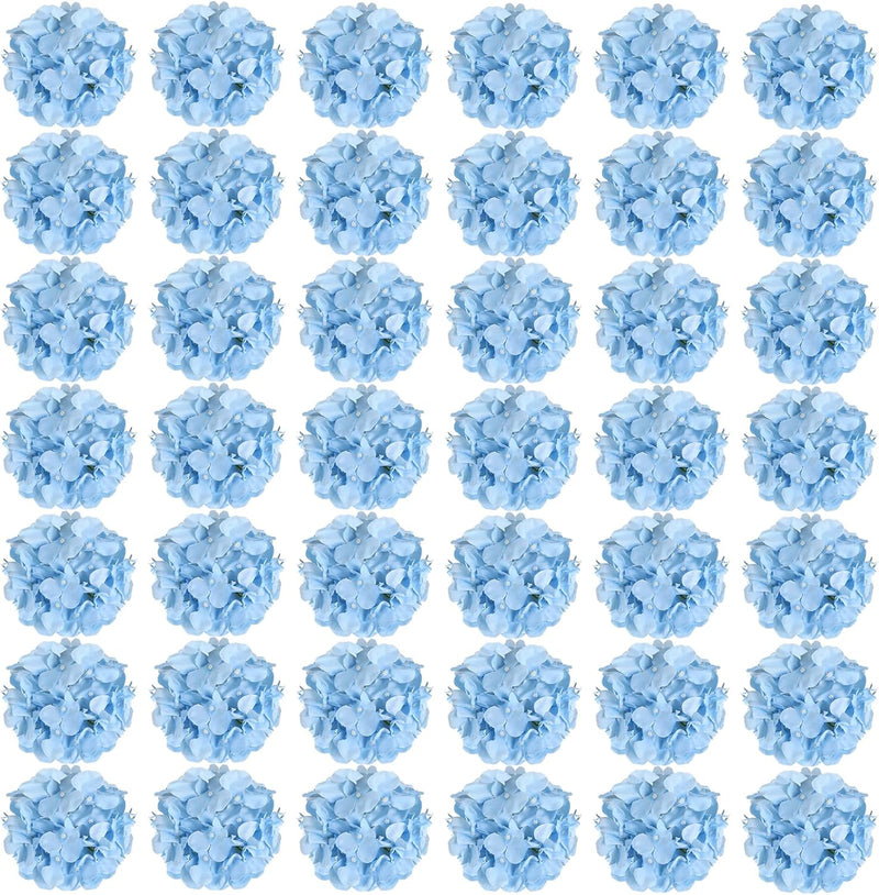 64 Pcs Silk Hydrangea Flowers Artificial Blooms 3-4 Inch for Wedding Centerpieces Home Decor