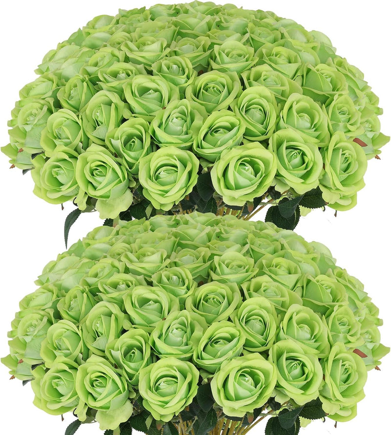 50 Pcs Artificial Velvet Silk Roses White 12 Inch Realistic Flowers for Wedding Home Decor