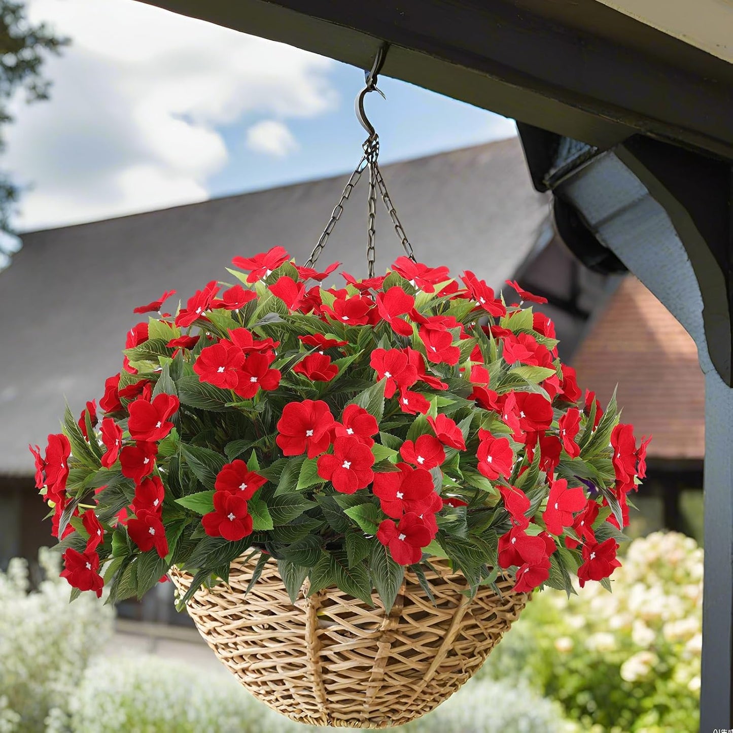 Bulk 4 Pcs Artificial Impatiens Flowers Displays Poolside Wholesale