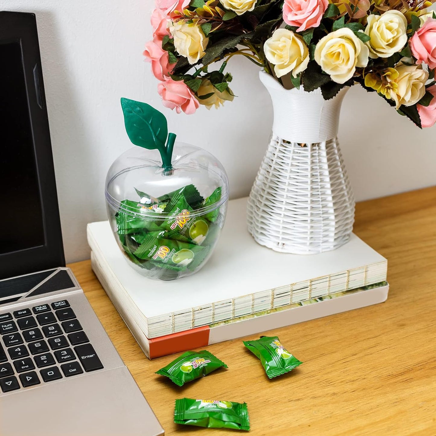 Bulk Large Clear Apple Containers Candy Toy Fillable Jars Back to School Teacher Gifts Wedding Ornaments Christmas Decorations Wholesale