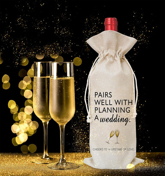 Premium Reusable Wine Gift Bags Felt PU Wedding Engagement Anniversary Bridal Shower Decor Couples Keepsake Eco Friendly Centerpiece