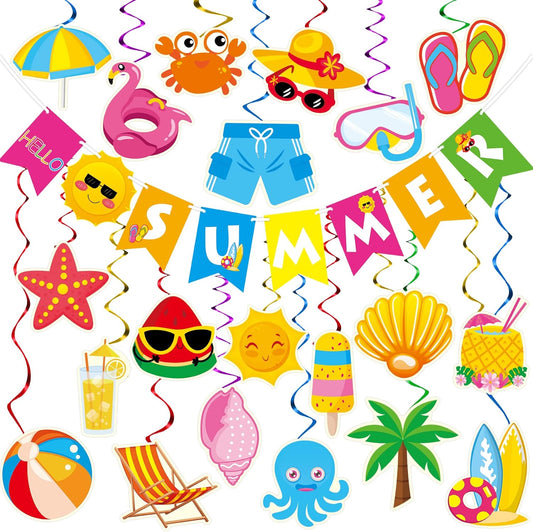 Bulk Summer Party Decorations Hello Summer Banner Beach and Pool Party Supplies Wholesale