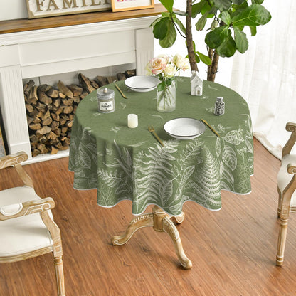Bulk Spring Fern Tablecloth 60×84 Inch Rectangular Green Plants Washable Cover for Party Picnic Decor Wholesale
