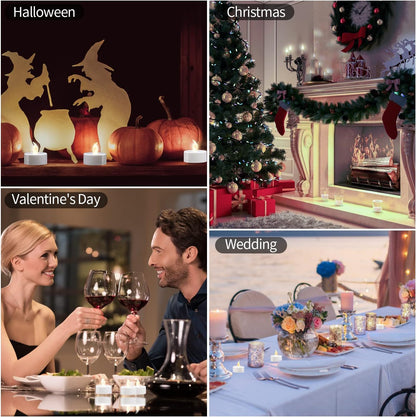 Bulk 12/24/50/100/200/400 Pack LED Flameless Battery Operated Tea Lights Candles for Events and Parties Decoration Wholesale