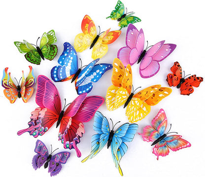 Bulk 24/48 Pcs 3D Butterfly Wall Decor Featuring Magnets, Perfect for Party Decorations Wholesale