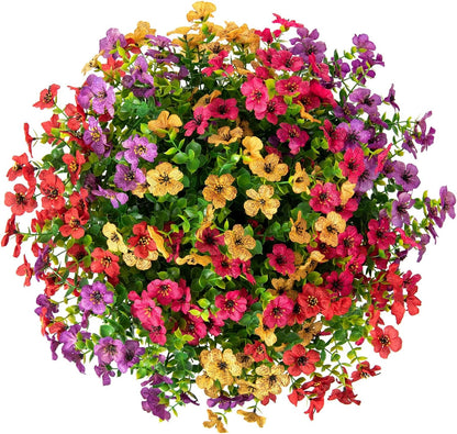 Premium Artificial Hanging Flower Basket UV-Resistant Silk Daisy Eucalyptus Outdoor Porch Patio Balcony Yard All-Weather 3D Pistil