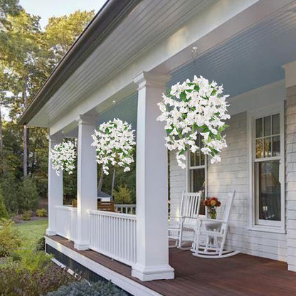 Premium 2 pcs Lifelike Silk Bougainvillea Hanging Vines - UV-Resistant Outdoor Artificial Flowers for Porch Decor Patio Balcony Accent