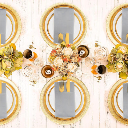 Bulk 100 Pcs 16.5" x 16.5" Premium Dinner Napkins with Flatware Pocket Soft Absorbent Cloth for Kitchen Parties Weddings Events Wholesale