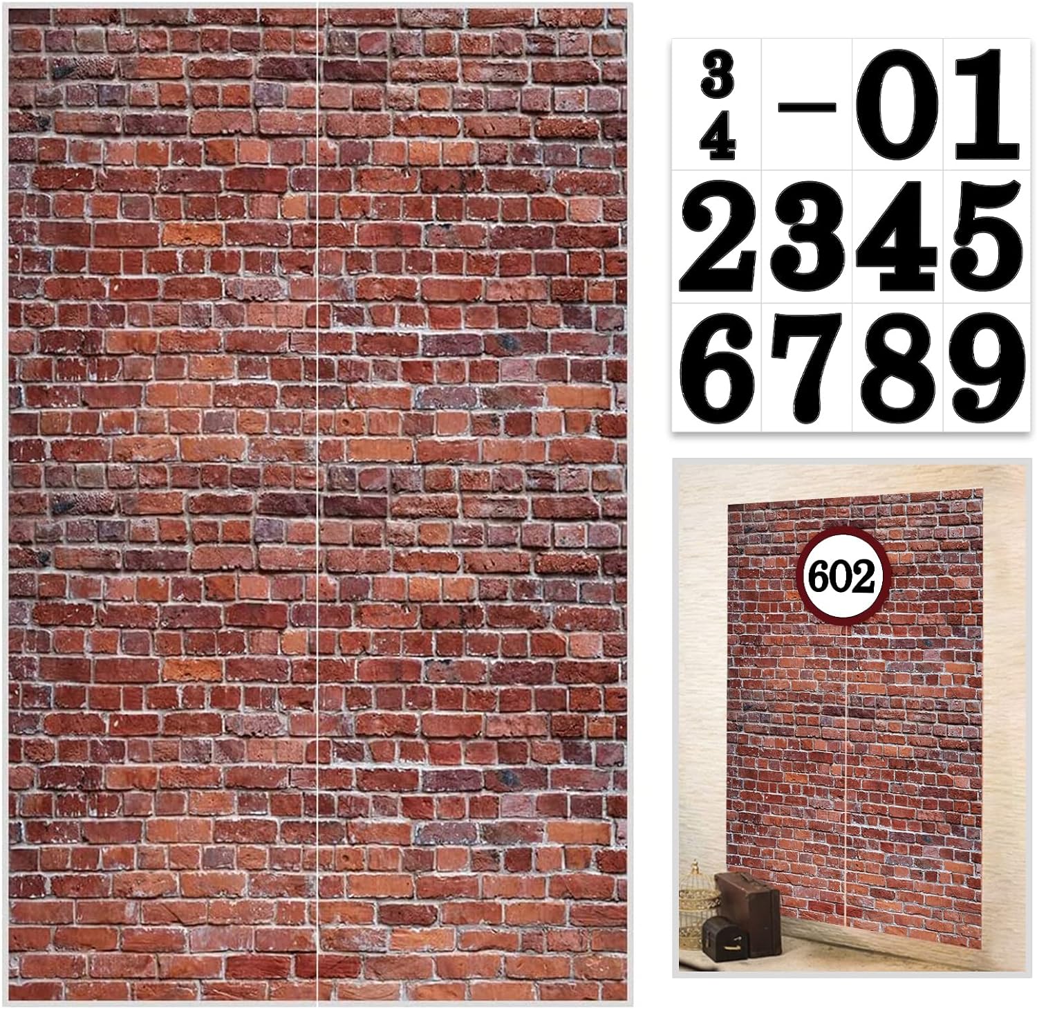 Bulk 78.7"x 49.2" Inches Classic Red Brick Wall Decor Christmas & Halloween Holiday Decoration Wholesale