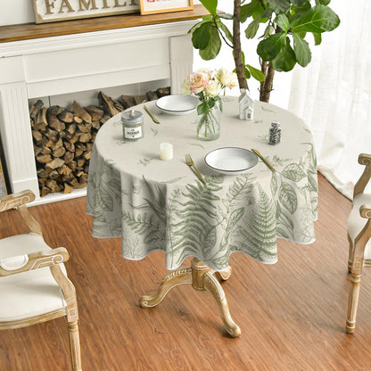 Bulk Spring Fern Tablecloth 60×84 Inch Rectangular Green Plants Washable Cover for Party Picnic Decor Wholesale