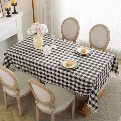 Bulk St. Patrick's Day Checkered Tablecloth Washable Buffalo Plaid with Tassel Suitable for Kitchen and Dining Room Decor Wholesale