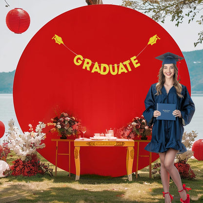 Bulk Adjustable White Round Backdrop Cover for 5 to 7.2ft Circle Arch Stand - Polyester Wedding, Birthday Party, Photography Decoration Wholesale