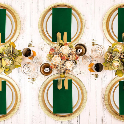 Bulk 100 Pcs 16.5" x 16.5" Premium Dinner Napkins with Flatware Pocket Soft Absorbent Cloth for Kitchen Parties Weddings Events Wholesale