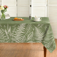 Bulk Spring Fern Tablecloth 60×84 Inch Rectangular Green Plants Washable Cover for Party Picnic Decor Wholesale
