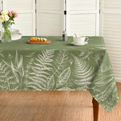 Bulk Spring Fern Tablecloth 60×84 Inch Rectangular Green Plants Washable Cover for Party Picnic Decor Wholesale