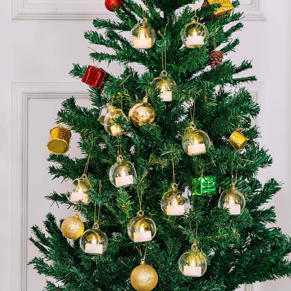 Bulk 12 Pcs Glass Globe Hanging Lights Candle Orbs for Tea Lights Wedding Arch Decor Christmas Centerpiece Outdoor Party Wholesale