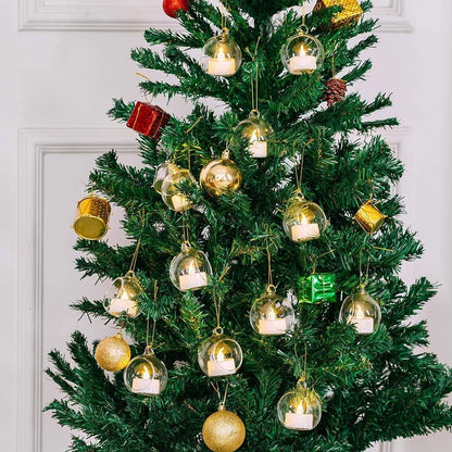 Bulk 12 Pcs Glass Globe Hanging Lights Candle Orbs for Tea Lights Wedding Arch Decor Christmas Centerpiece Outdoor Party Wholesale